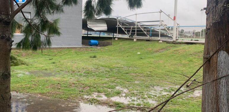 El temporal golpeó a Racing