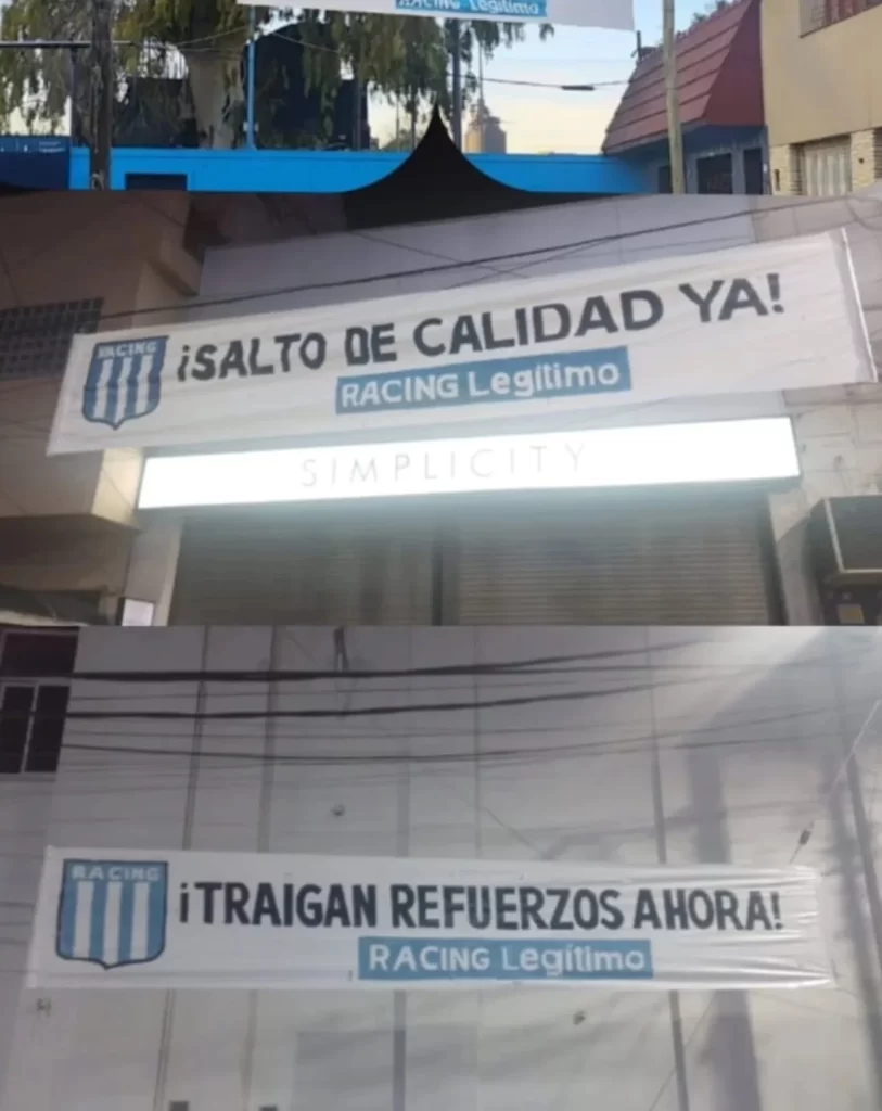 Pasacalles y respuesta del oficialismo, guerra política en Racing Pasacalles y respuesta del oficialismo, guerra política en Racing
